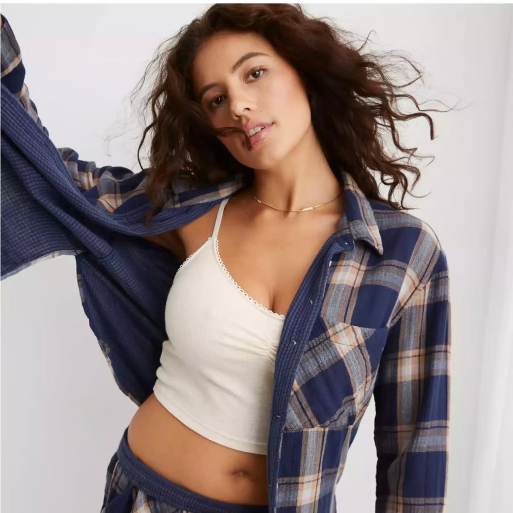 Aerie Plaid Sleep Lounge Flannel
